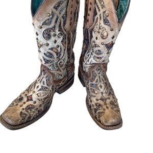 Corral Multicolor Embroidered Ankle Boots Rodeo Western Festival